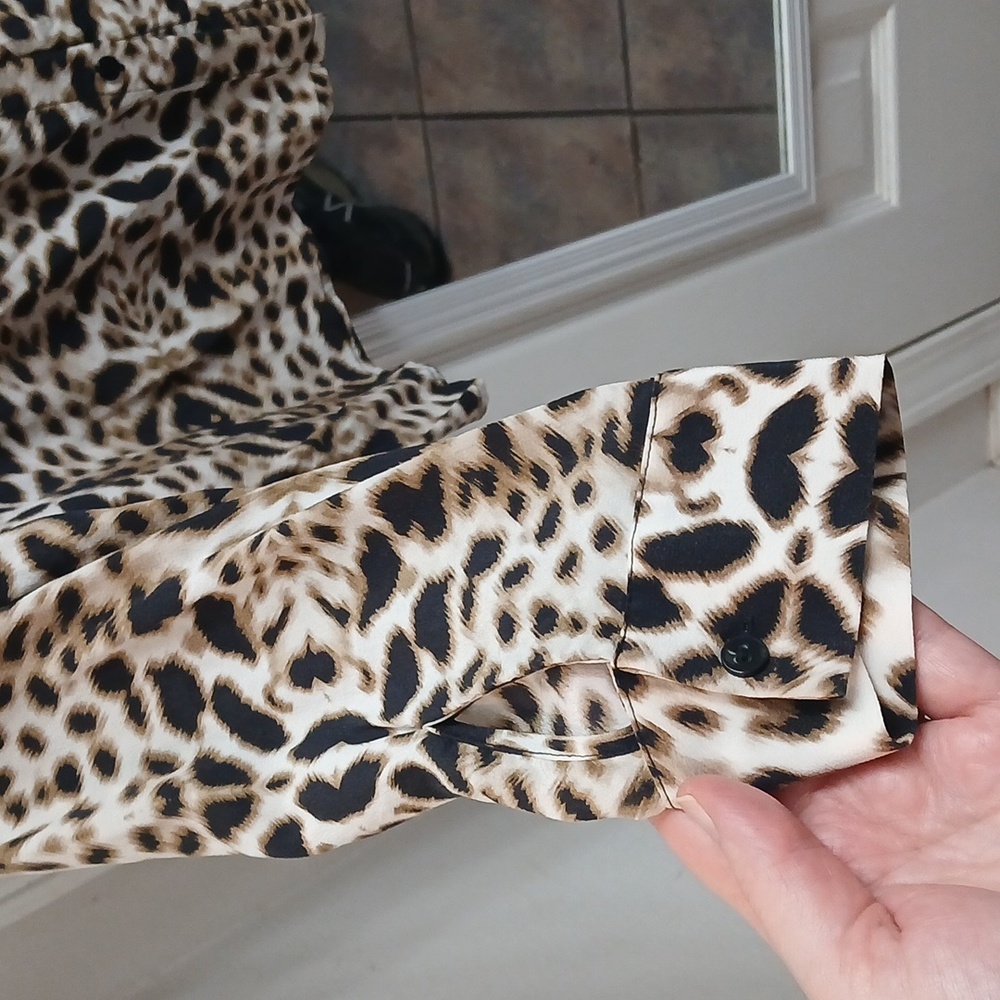 Worthington Leopard Print Blouse Size Xl - Picture 4 of 7